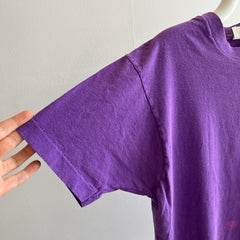 1980s Blank Bleach Faded T-shirt de poche violet par FOTL