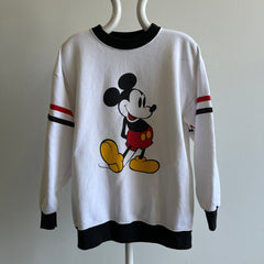 1970s Barely Worn Mickey Mouse Sweatshirt with Contrast Collar and Cuffs - WOW!