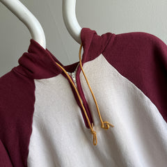 1970s RARE 1/4 Zip Two Tone Baseball Hoodie - THIS!