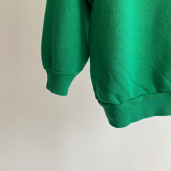 1980s Soft Blank Kelly Green Raglan Sweatshirt
