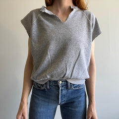 1970/80s Cut DIY Blank Grey Raglan Warm Up