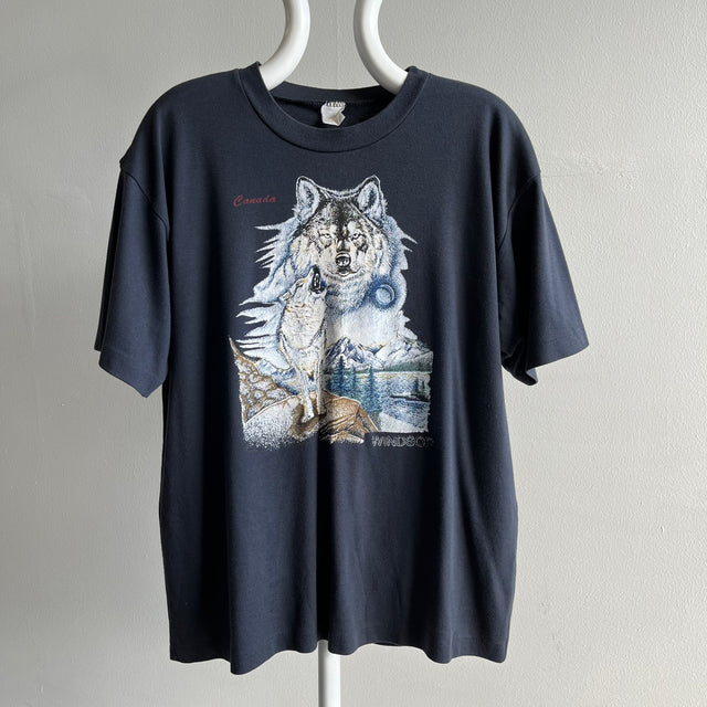 1990s Canada Made Wolf Knit Jersey T-Shirt