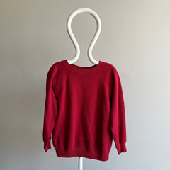 1990s Blank Heather Red Raglan Sweatshirt par Hanes Her Way