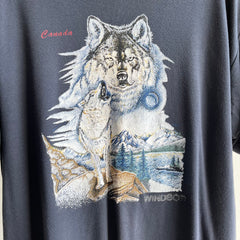 1990s Canada Made Wolf Knit Jersey T-Shirt