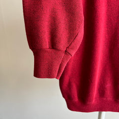 1990s Blank Heather Red Raglan Sweatshirt by Hanes Her Way