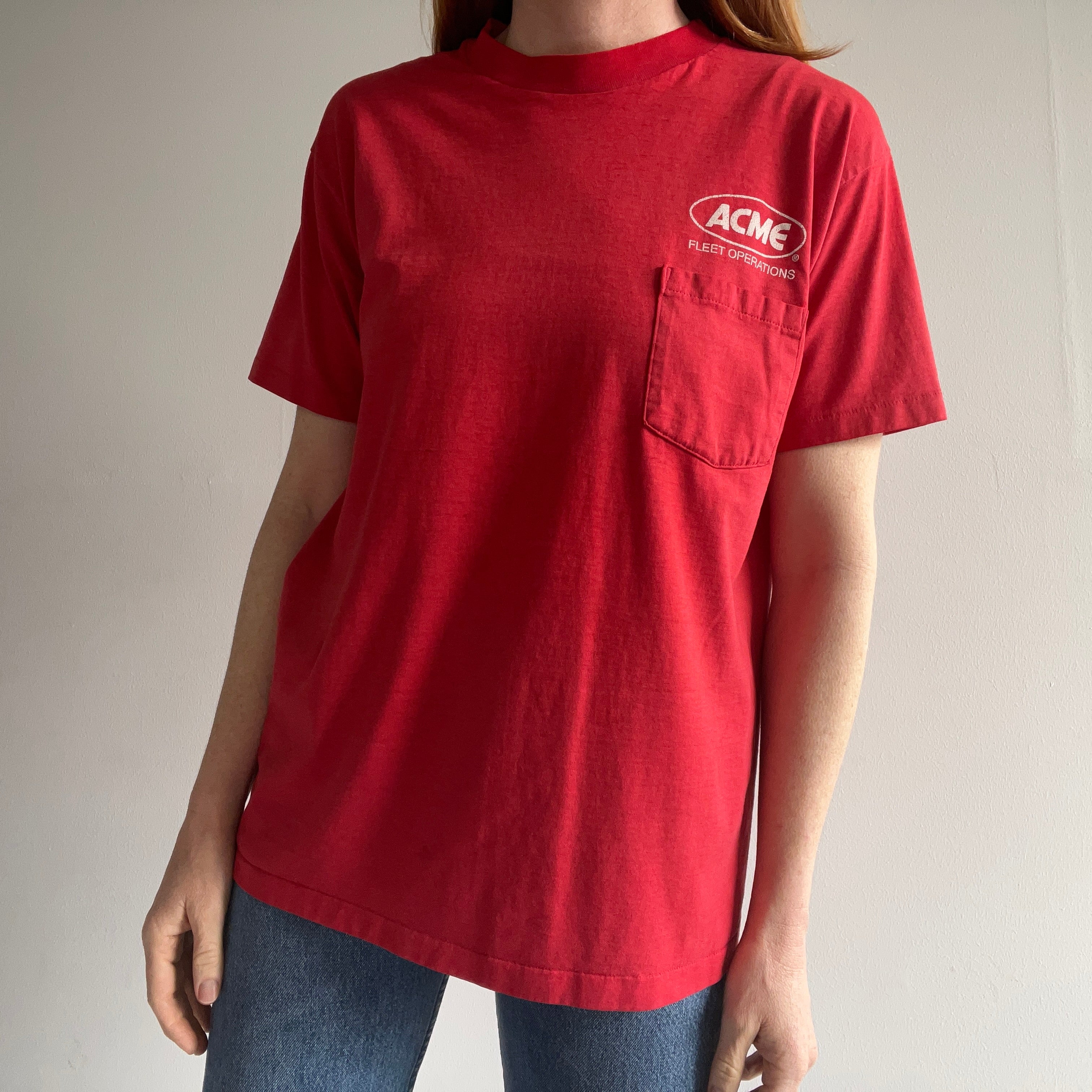 1980s Acme Fleet Operations Thinned Out Pocket T-Shirt