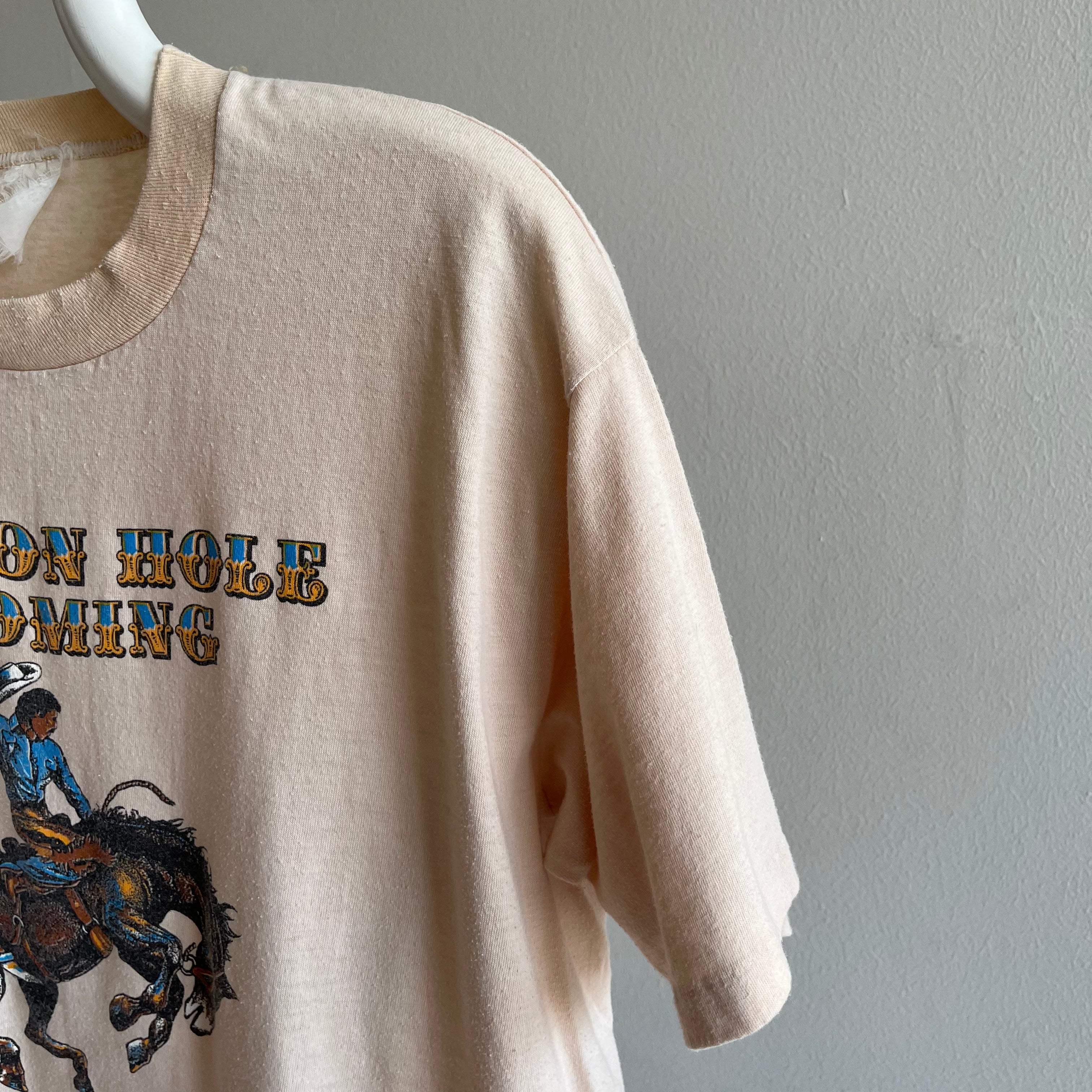 T-shirt Jackson Hole des années 1970/80, Wyoming Epic Bucking Bronco - SWOOOON