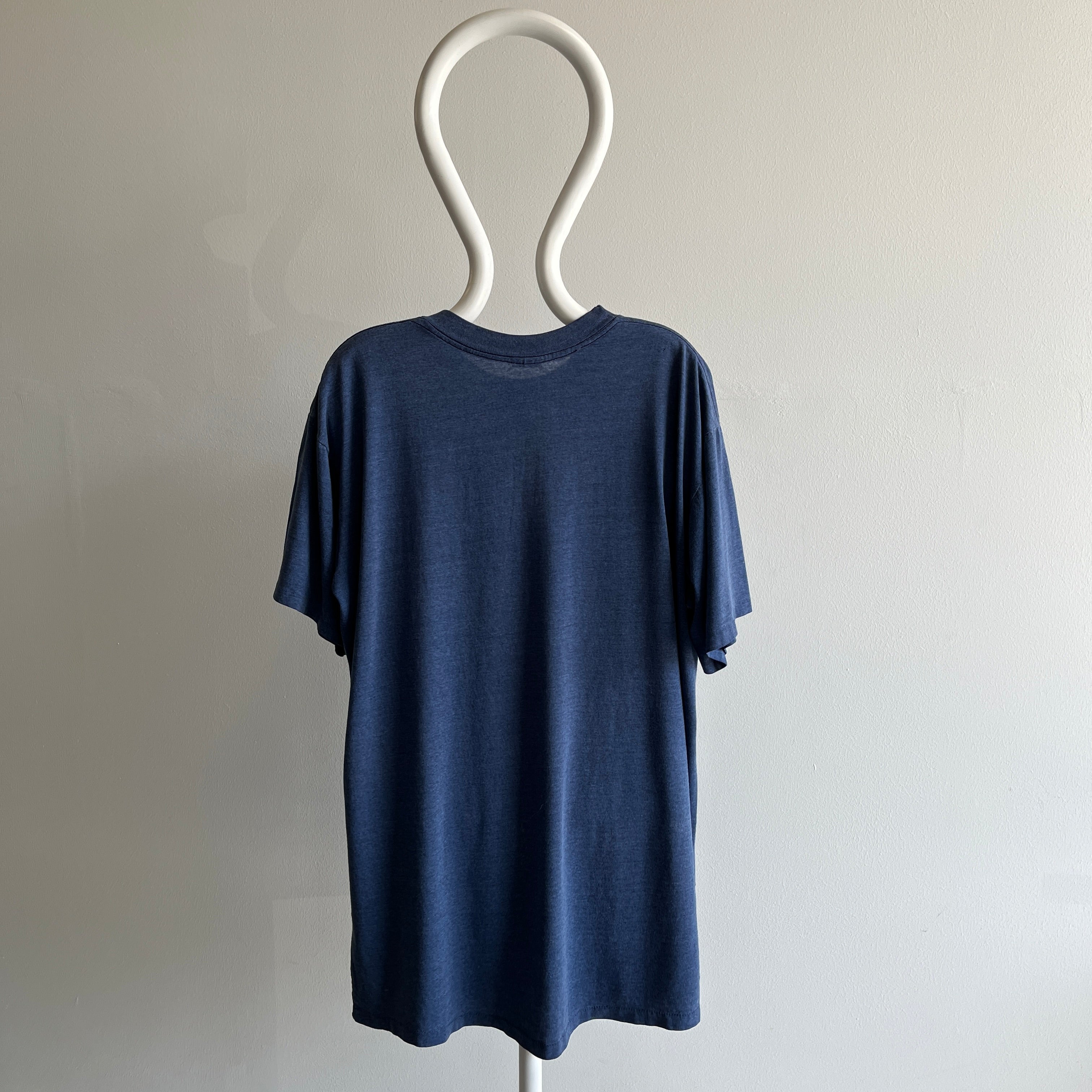 1990/00s Extra Long Navy Paint Stained Super Slouchy T-Shirt