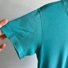 1980s Paper Thin Teal Pocket T-Shirt (la marque)