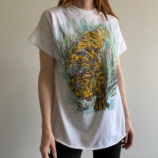 T-shirt Tigre des années 1980/90 par Rikki