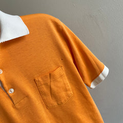 1970s Orange Sherbert Soft and Lightweight Polo T-Shirt