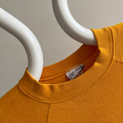 1980s Marigold (Not Orange) Stained Raglan by Tultex