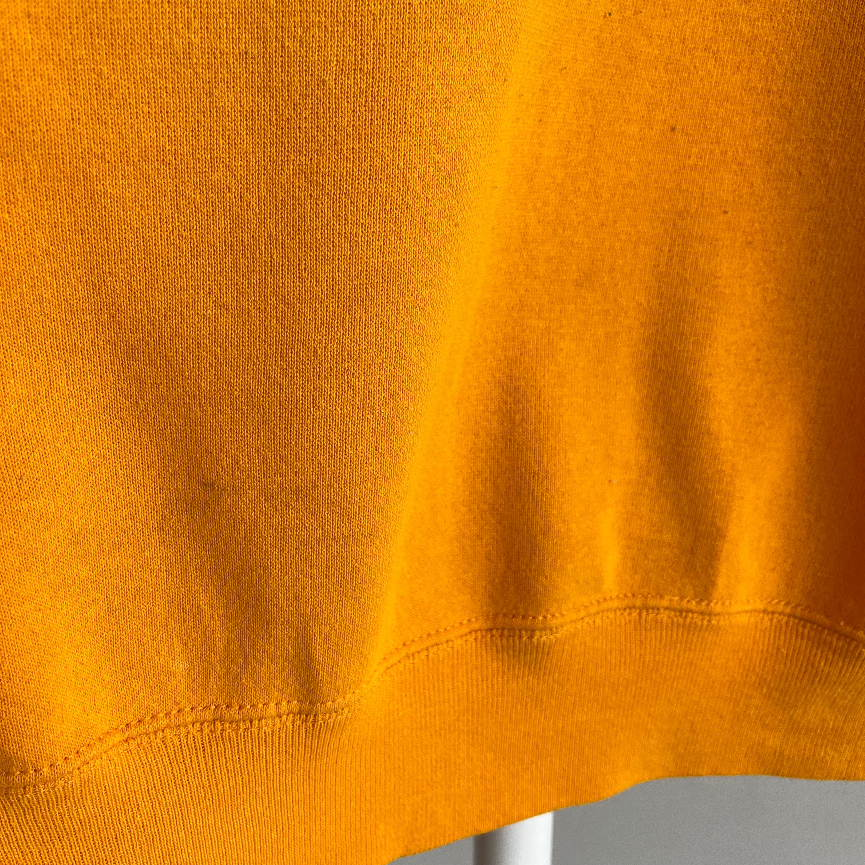 1980s Marigold (Not Orange) Stained Raglan by Tultex