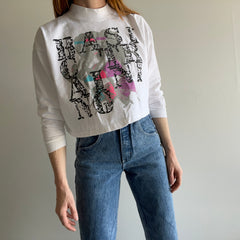 1980s Long Sleeve Mock Neck Crop 