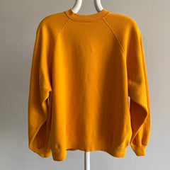 1980s Marigold (Not Orange) Stained Raglan by Tultex