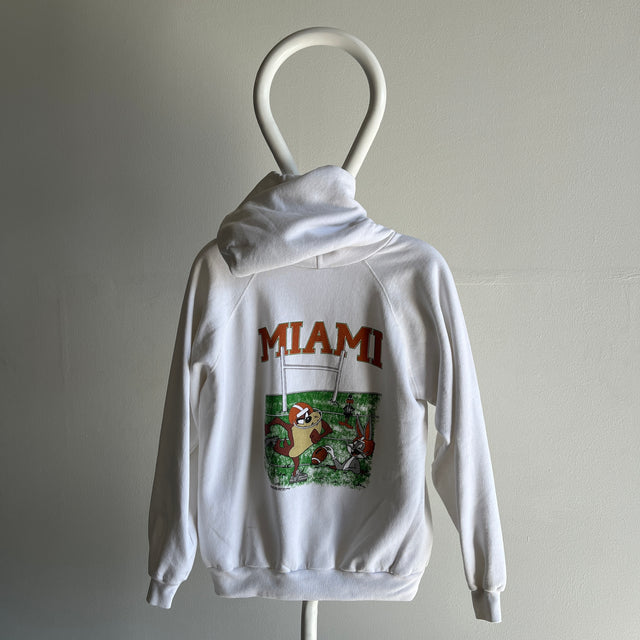 1994 Miami University Looney Tunes Pull Over Hoodie - Stained