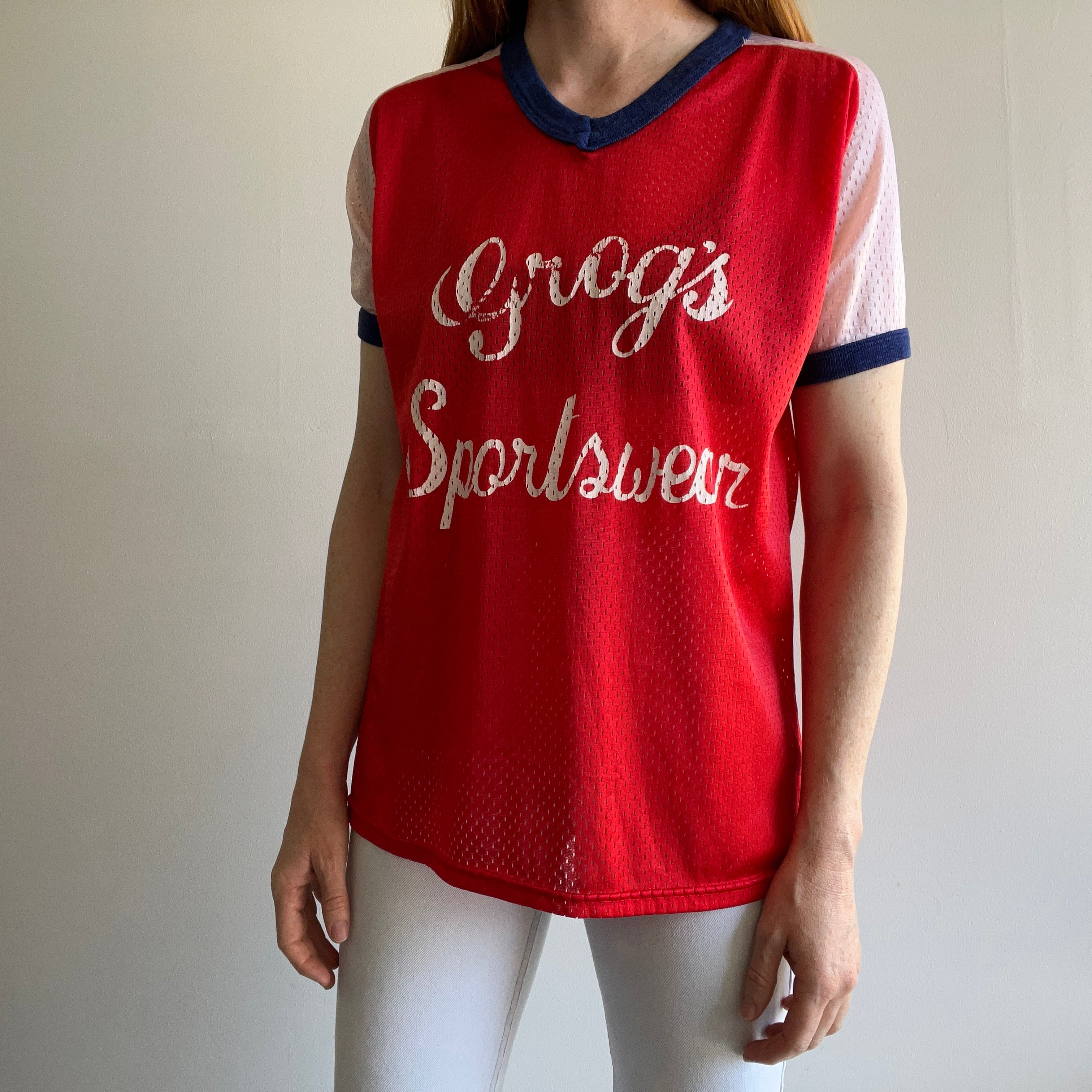 1970s Grog's Sportswear Nylon Jersey Top