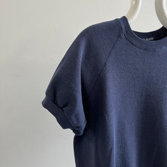 1980s Blank Navy Warm Up with Great Sleeves