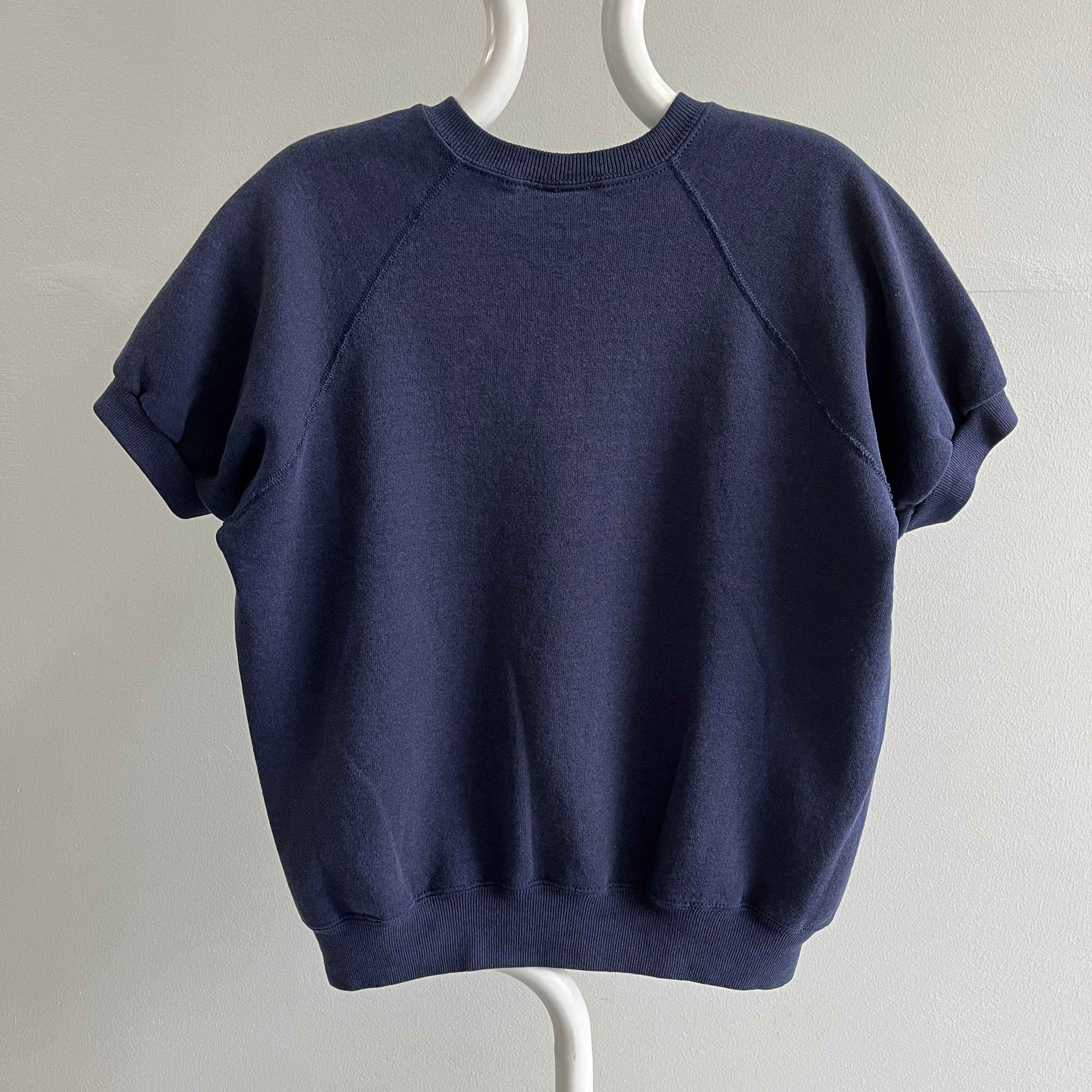 1980s Blank Navy Warm Up with Great Sleeves