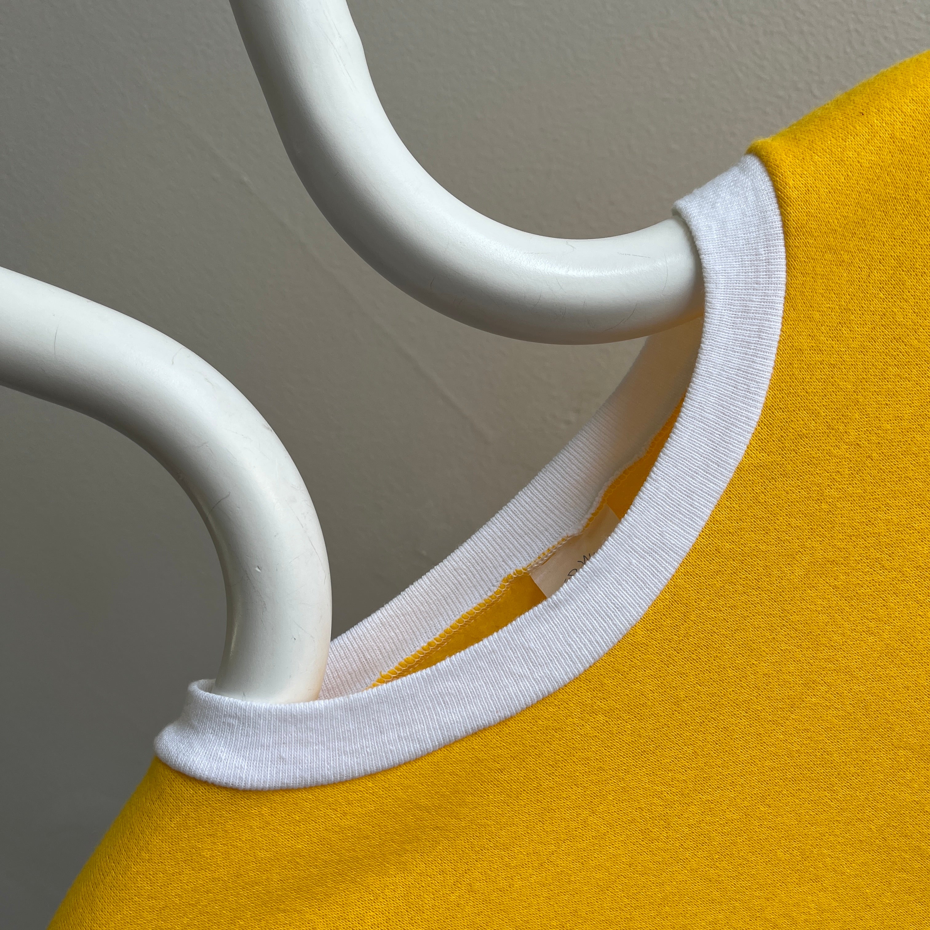 1980s Thin Yellow and White Color Block Sweatshirt - Barely Worn