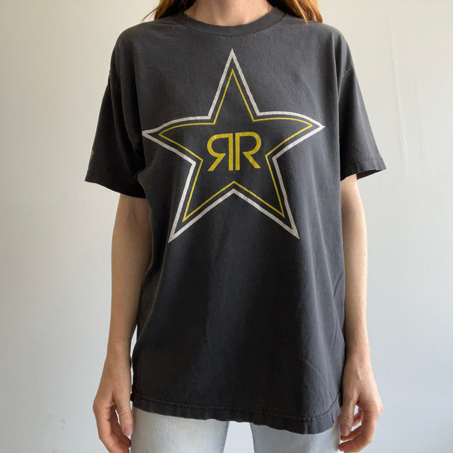 T-shirt Rock Star Energy Drink x Harley BEAT UP des années 1990 - Le dos aussi !