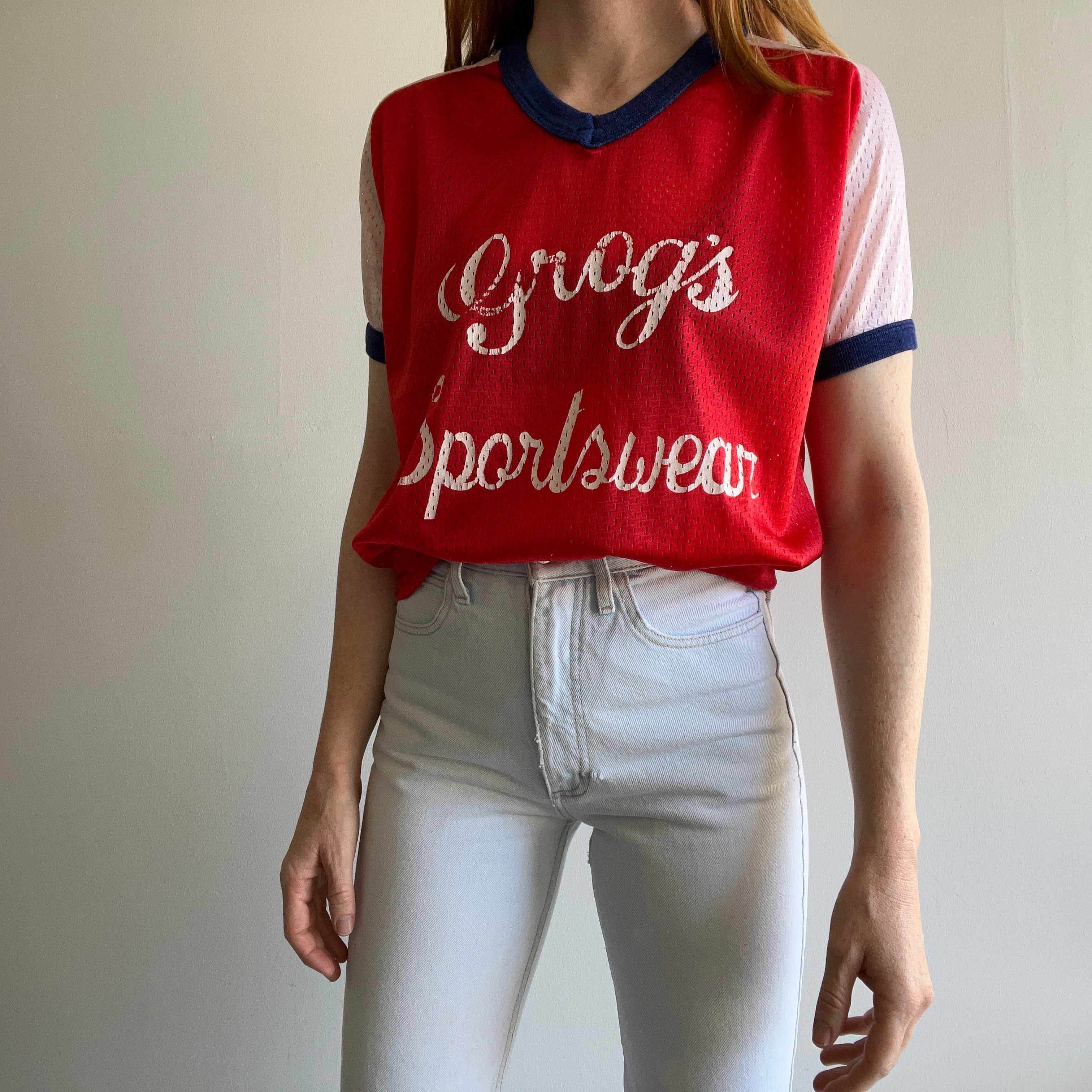 1970s Grog's Sportswear Nylon Jersey Top