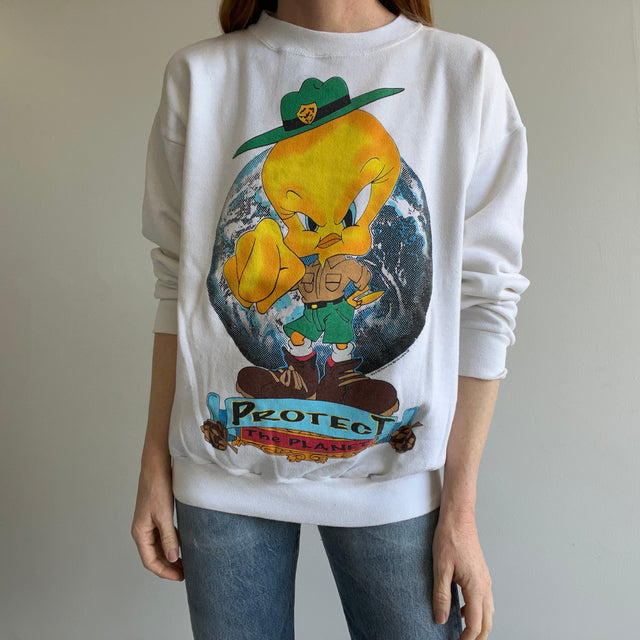 1990s Tweety Bird "Protect The Planet" Sweatshirt - WOW