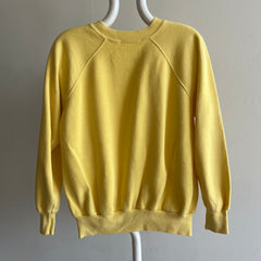 1980s Blank Baby Yellow Raglan Sweat-shirt