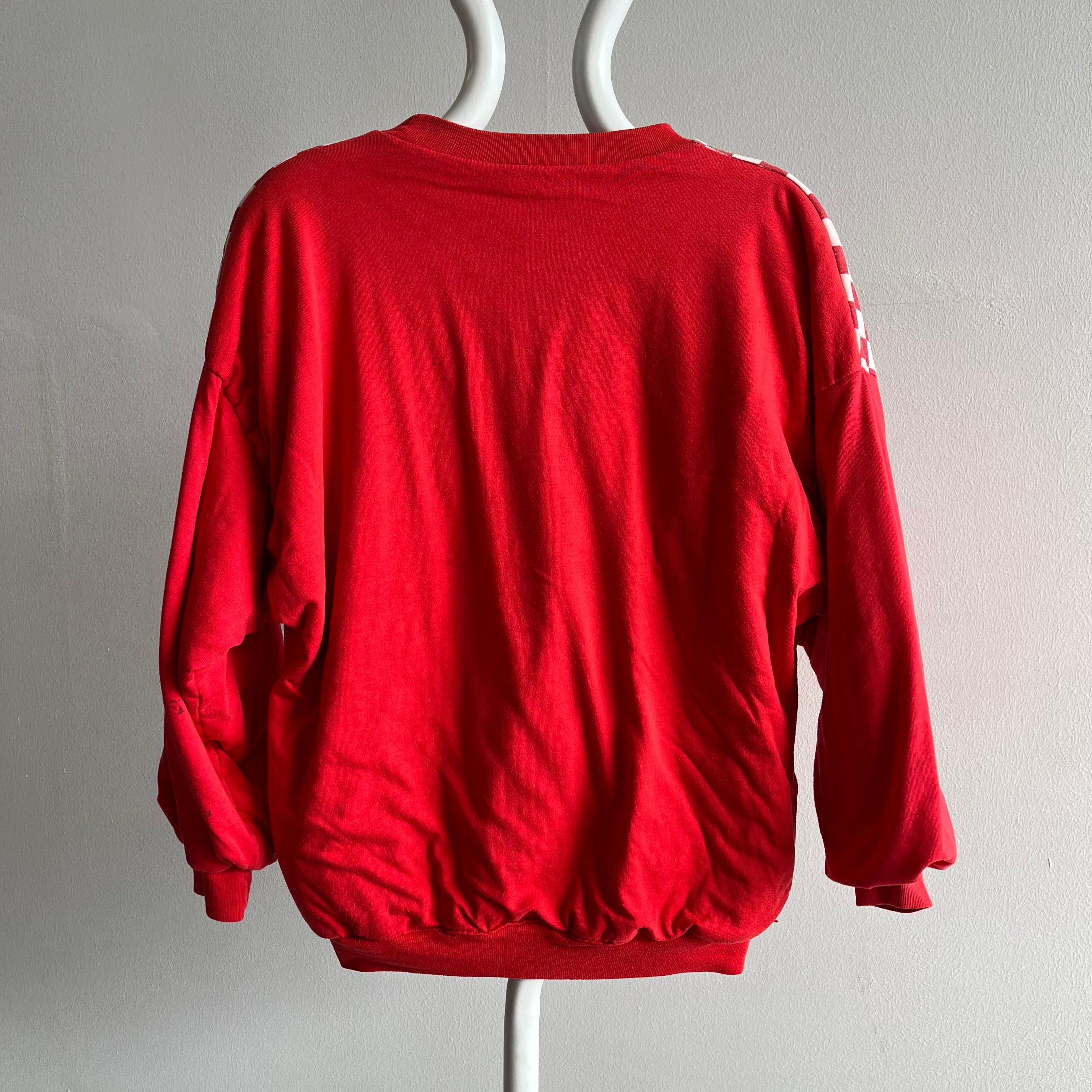 1980s ULTRA 80s Geometric Shape Quilted Sweatshirt - WOWZA