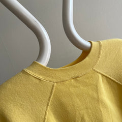 1980s Blank Baby Yellow Raglan Sweat-shirt