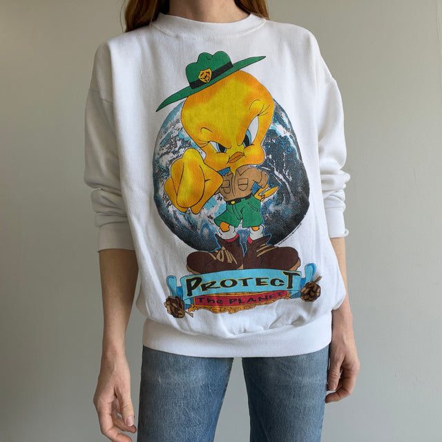 1990s Tweety Bird "Protect The Planet" Sweatshirt - WOW