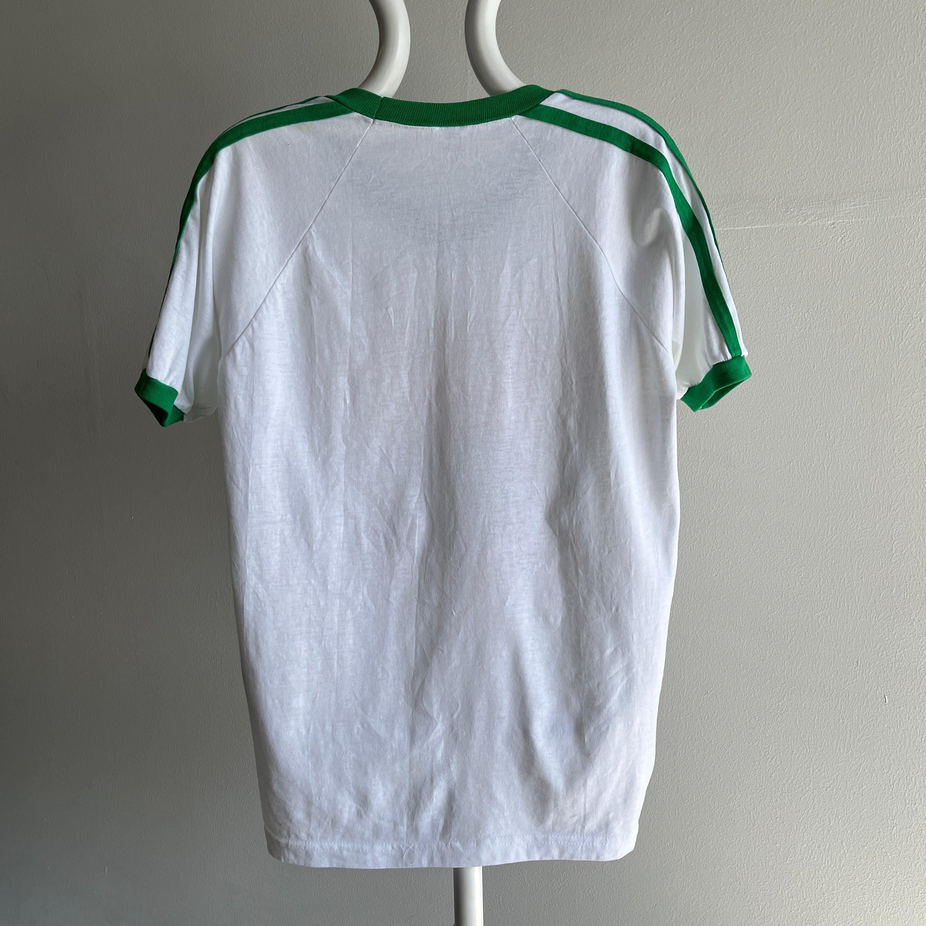 1980s Soccer Clube De Portugal Triple Stripe Ring Tee