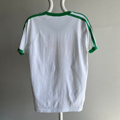 1980s Soccer Clube De Portugal Triple Stripe Ring Tee