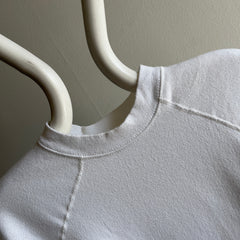 1980s Blank White Raglan Sweatshirt - USA Made