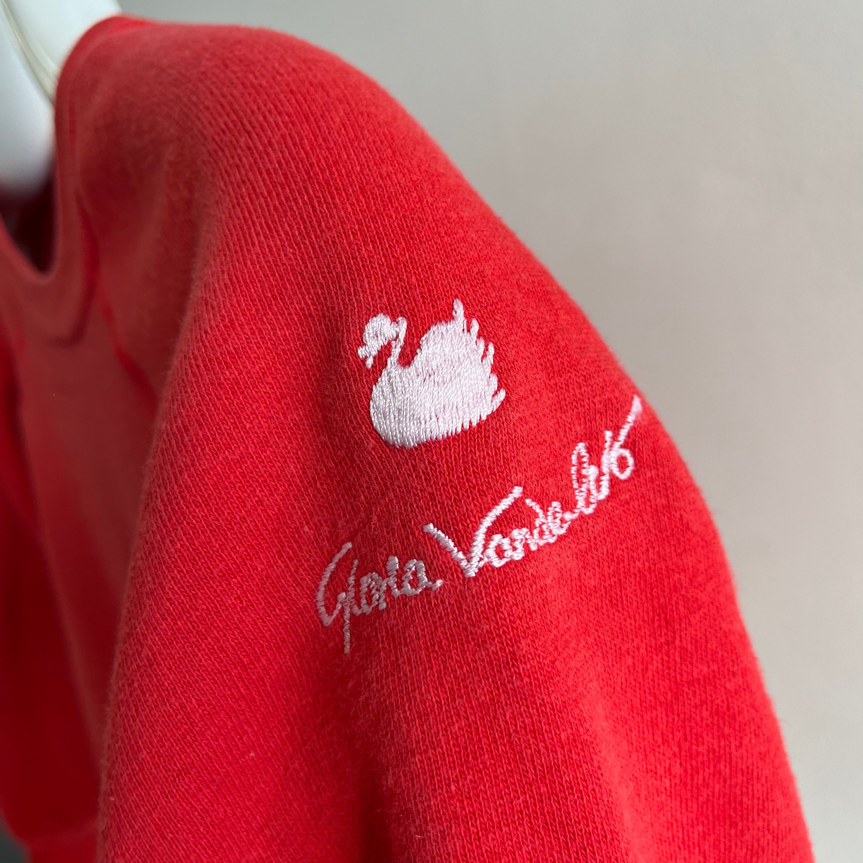 Sweat Gloria Vanderbilt XS des années 1980 principalement en coton