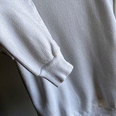Sweat Raglan blanc vierge des années 1980 - fabriqué aux États-Unis