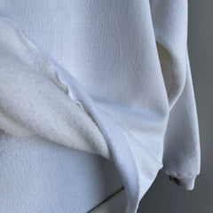 Sweat Raglan blanc vierge des années 1980 - fabriqué aux États-Unis