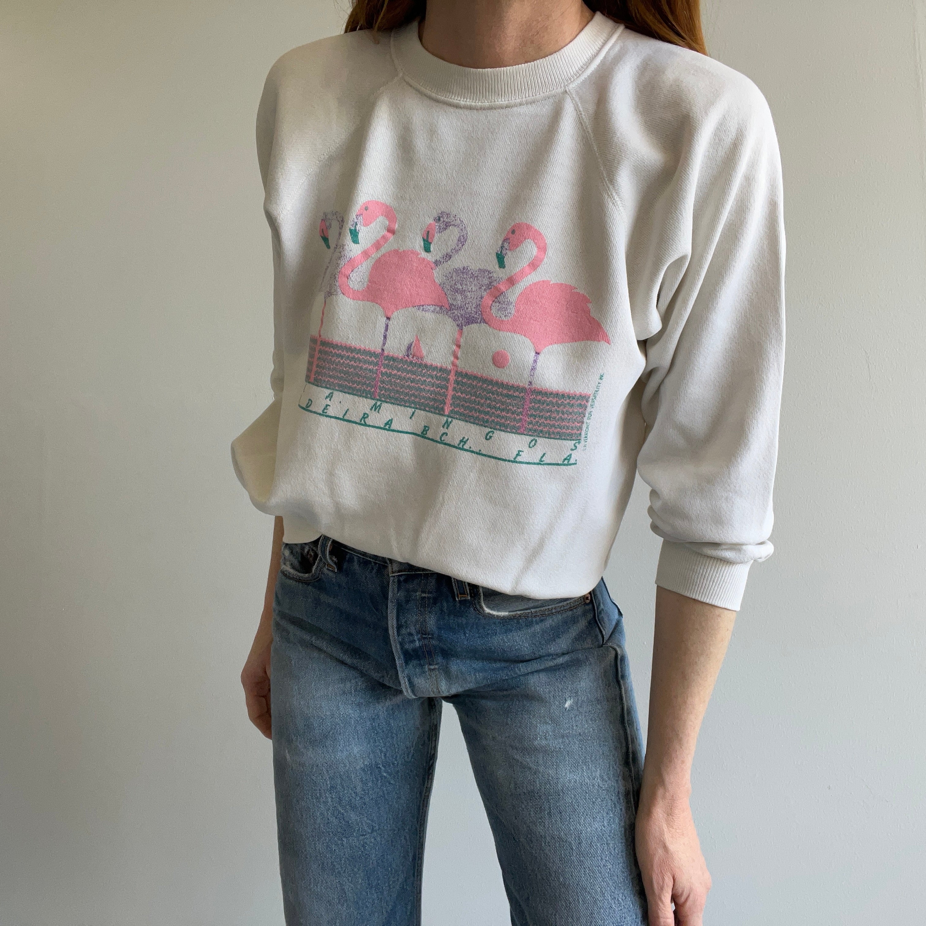 1980s Flamingoes on Madeira Beach, Florida - Sweatshirt