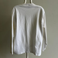 1990s Structured Cotton Henley Long Sleeve Shirt
