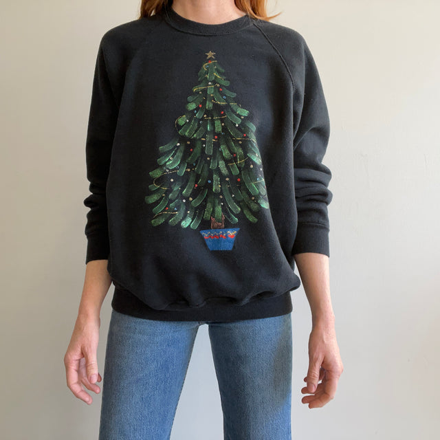 Sweat-shirt sapin de Noël bricolage des années 1980