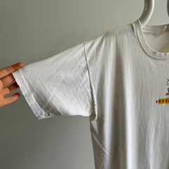 1980s HOT CLUB CANARY Thinned Out and Stained Front and Back T-Shirt - Personal Collection