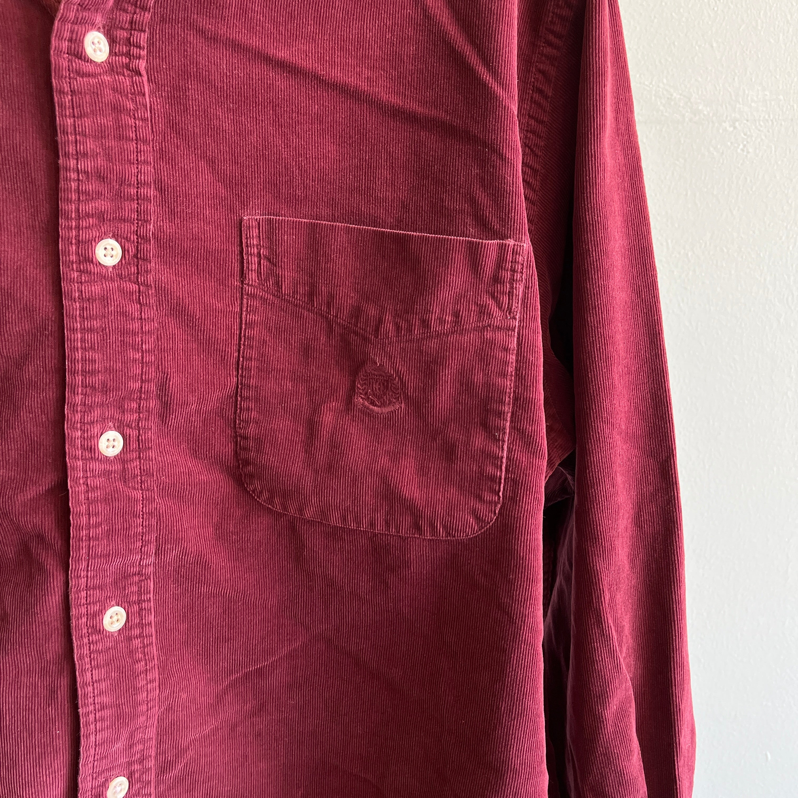 1990s Lightweight Corduroy Cotton Button Down Shirt