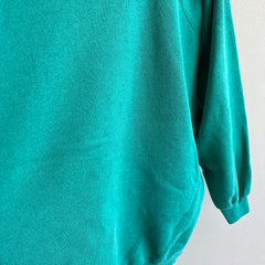 Sweat-shirt raglan bleu sarcelle vierge des années 1980
