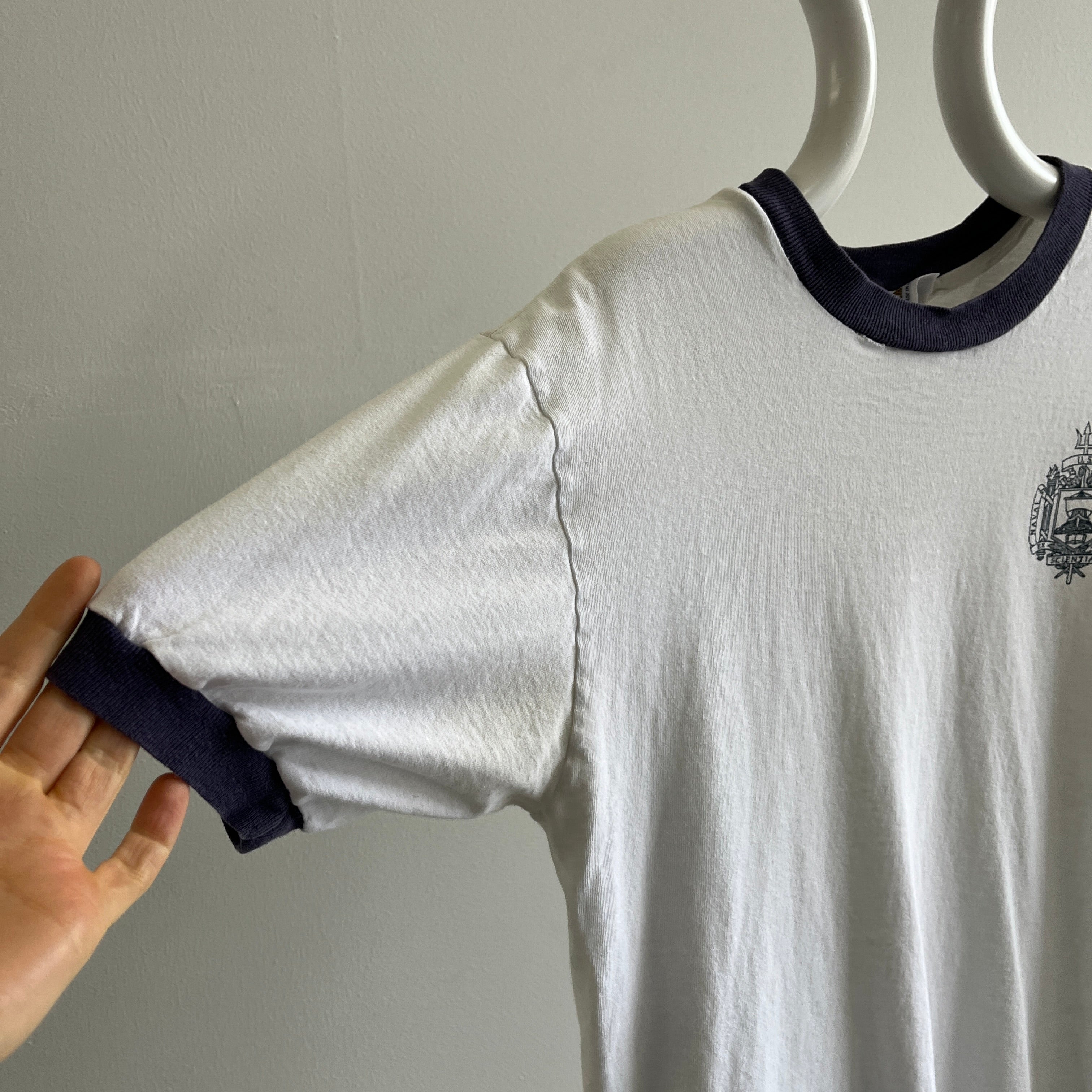 GG 1970/80s US NAVAL ACADEMY Cotton Ring T-Shirt