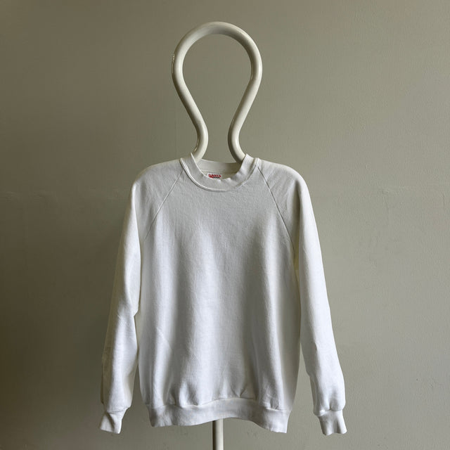 1980s Blank White Sun Belt Raglan Sweatshirt