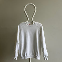 1980s Blank White Sun Belt Raglan Sweatshirt