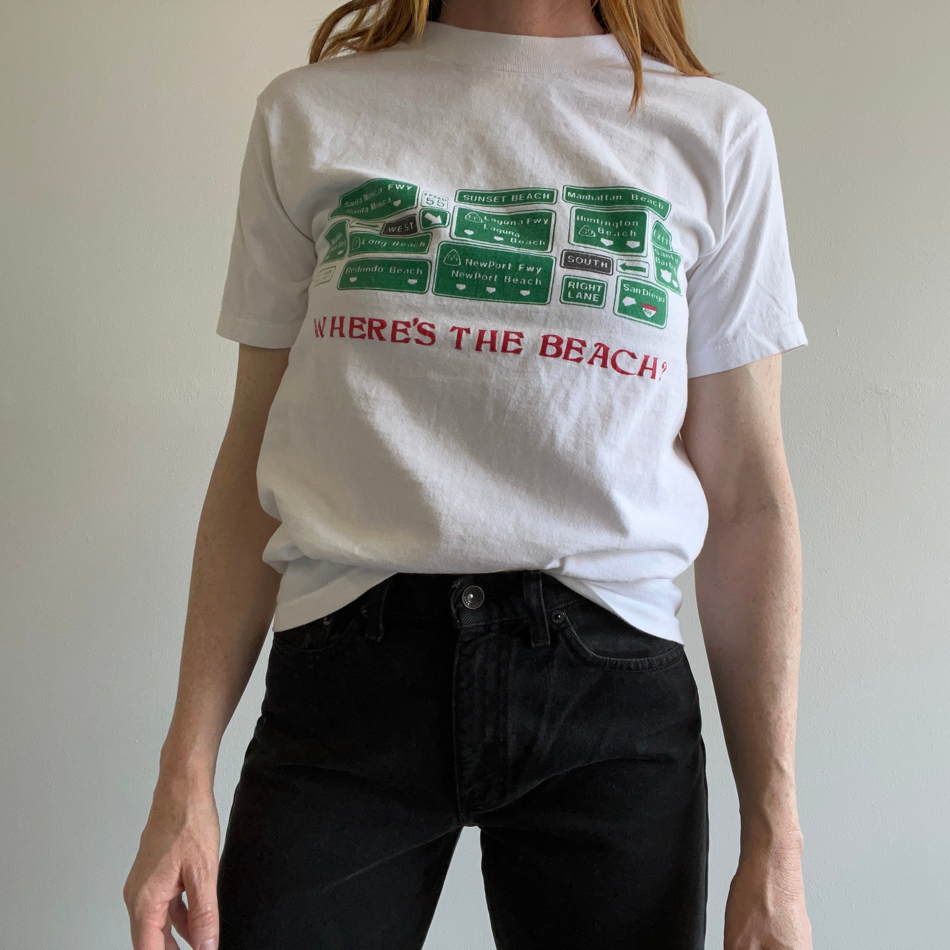 Où est la plage des années 1980/90 - T-shirt touristique de Los Angeles