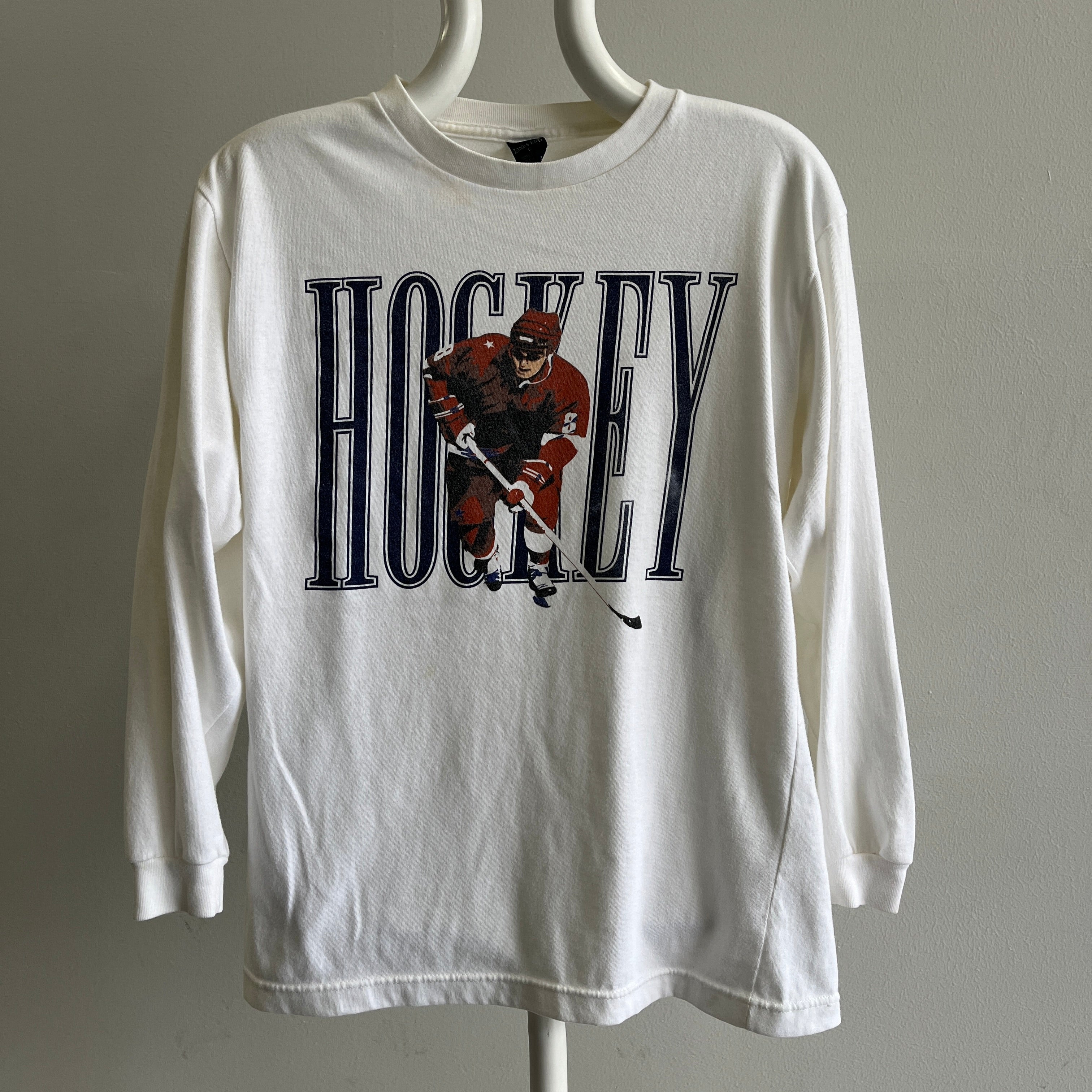 1990s USA MADE Land's End Hockey Long Sleeve T-Shirt - SO SOFT