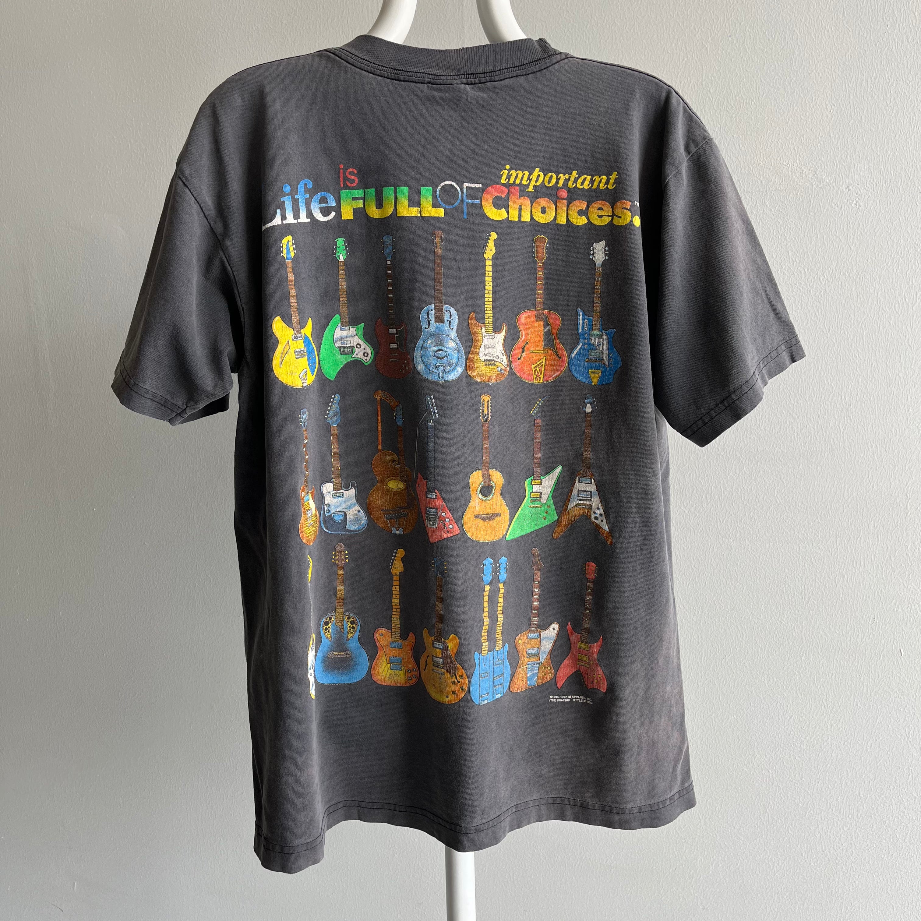 1997 Life Is Full Of Important Choices Faded and Stained T-Shirt