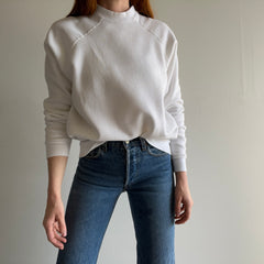 1980s Blank White Raglan Sweatshirt - USA Made